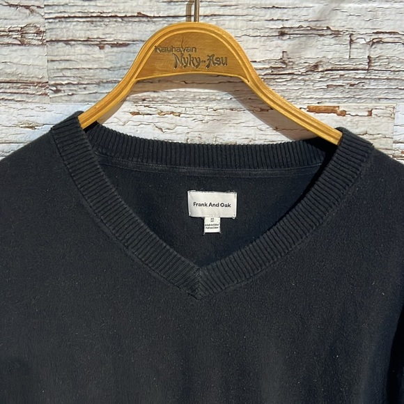Frank & Oak Black V-Neck Sweater - Picture 4 of 8